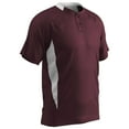 thumbnail image 1 of Clean-Up 2-Button Baseball Jersey, Adult Small, Maroon with White Highlights, 1 of 2