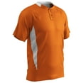 thumbnail image 1 of Clean-Up 2-Button Baseball Jersey, Adult Small, Orange with White Highlights, 1 of 2