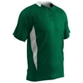 thumbnail image 1 of Clean-Up 2-Button Baseball Jersey, Youth Medium, Forest Green with White Highlights, 1 of 2
