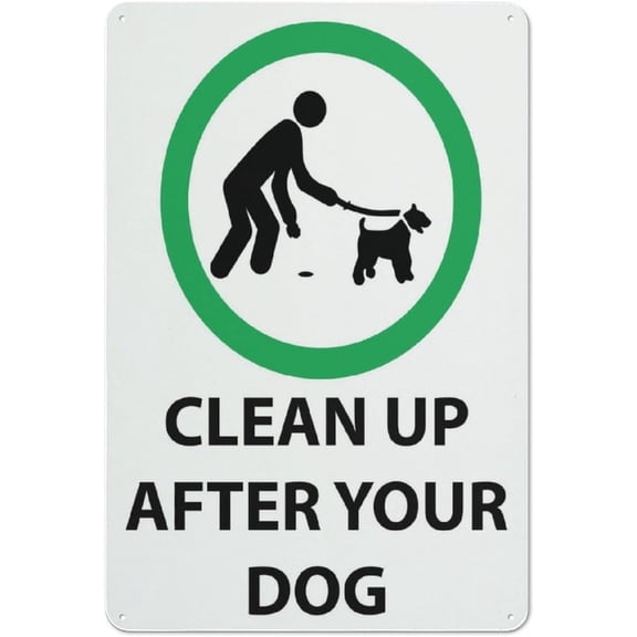 Clean Up After Your Dog Sign 8"x12" Aluminum Sign Reflective - Uv Protected, Waterproof, Weatherproof And Fade Resistant - 4Pre-Drilled Holes