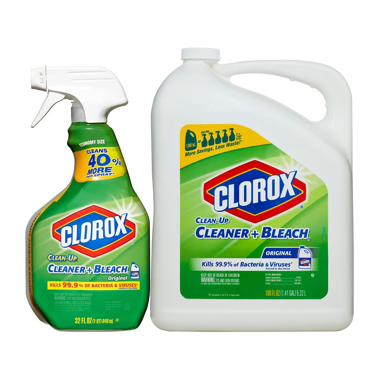 Clean-Up Cleaner + Bleach, Original, 32 oz Spray Bottle, 9/Carton