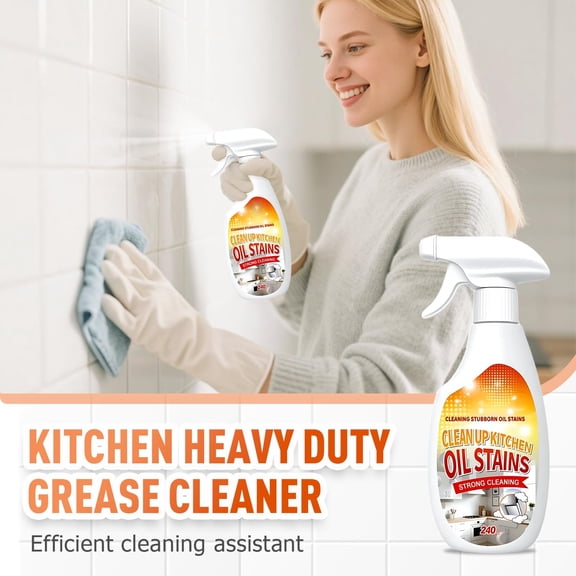 Clean Up Kitchen Oil Stains Spray,Heavy-Duty Kitchen Degreaser Foam Cleaner,Multi Functiona Oil Stain Remover for Countertops, Ovens