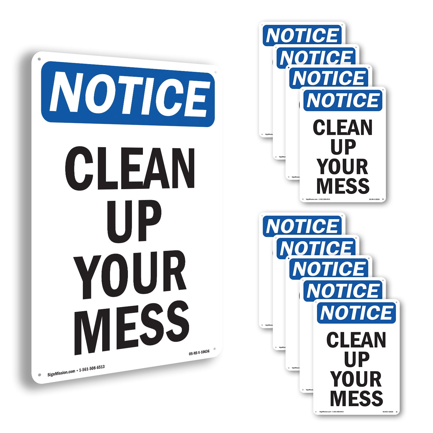 Clean Up Your Mess OSHA Notice Aluminum Sign 14 Inch x 10 Inch - 10 ...
