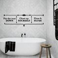 thumbnail image 1 of Clean Up Yourself Floss & Flush Bathroom Rules Toilet Rule Vinyl Wall Art Sticker Decal Home Bathroom Rest Room Comfort Room Signage Ladies Gentlemen Toilet Room Wall Design Reminder Size(12x30 inch), 1 of 3