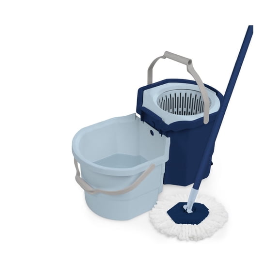 Clean Water Spin Mop with Dual Buckets, Pedal Spinner & Microfiber Head - Removes 99% of Bacteria