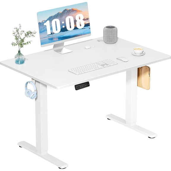 Clean White 40 Inch Computer Desk Study Writing Table for Tiny Homes Corner Spaces Student Homework Office Cubicle Layouts