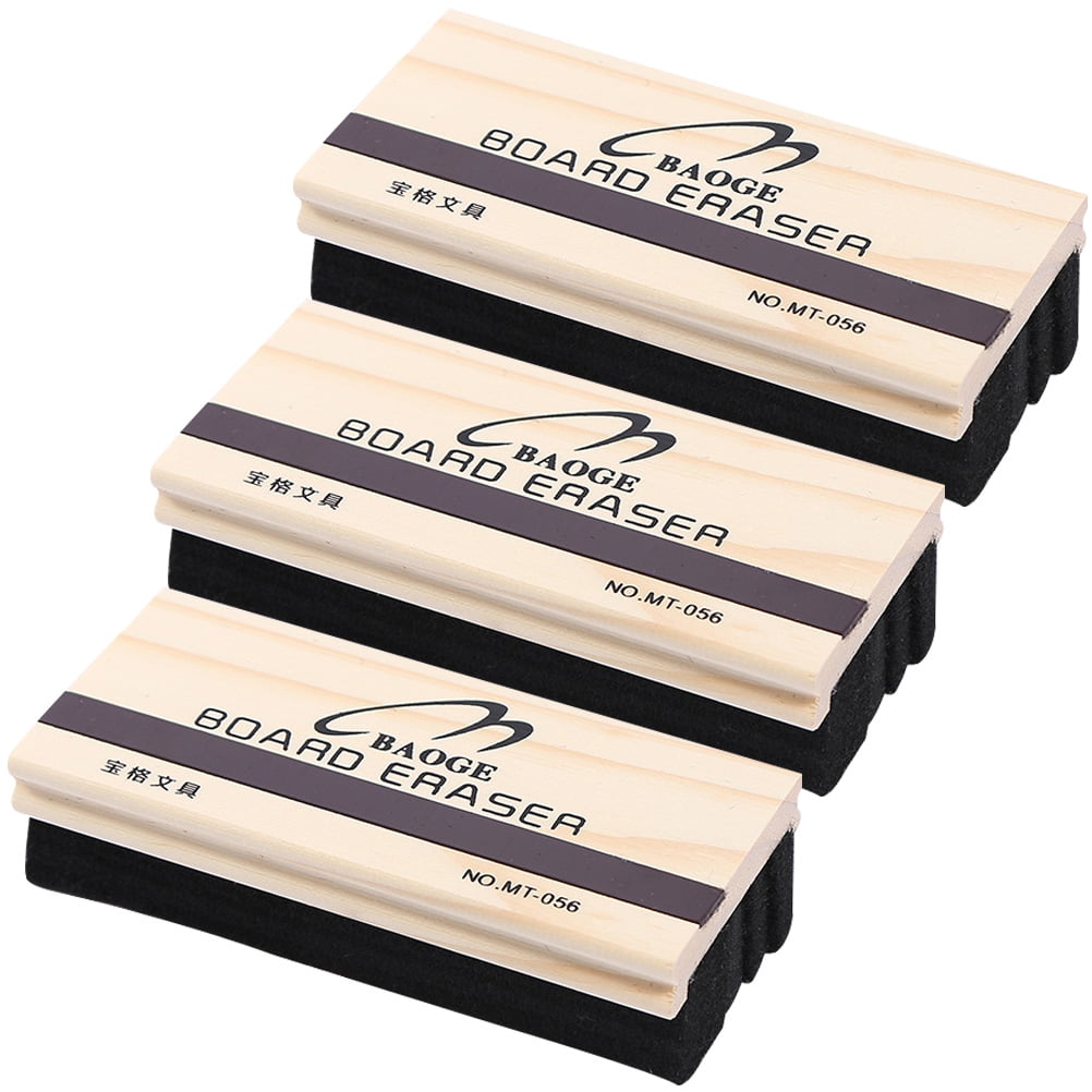 Clean Whiteboard Eraser 3 Pcs Chalkboard Cleaner Erasers for Kids Child Felt Wood