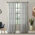 thumbnail image 1 of Clean Window Textured Slub Stripe Anti-Dust Curtain Panel,52" x 63", Gray, 1 of 9