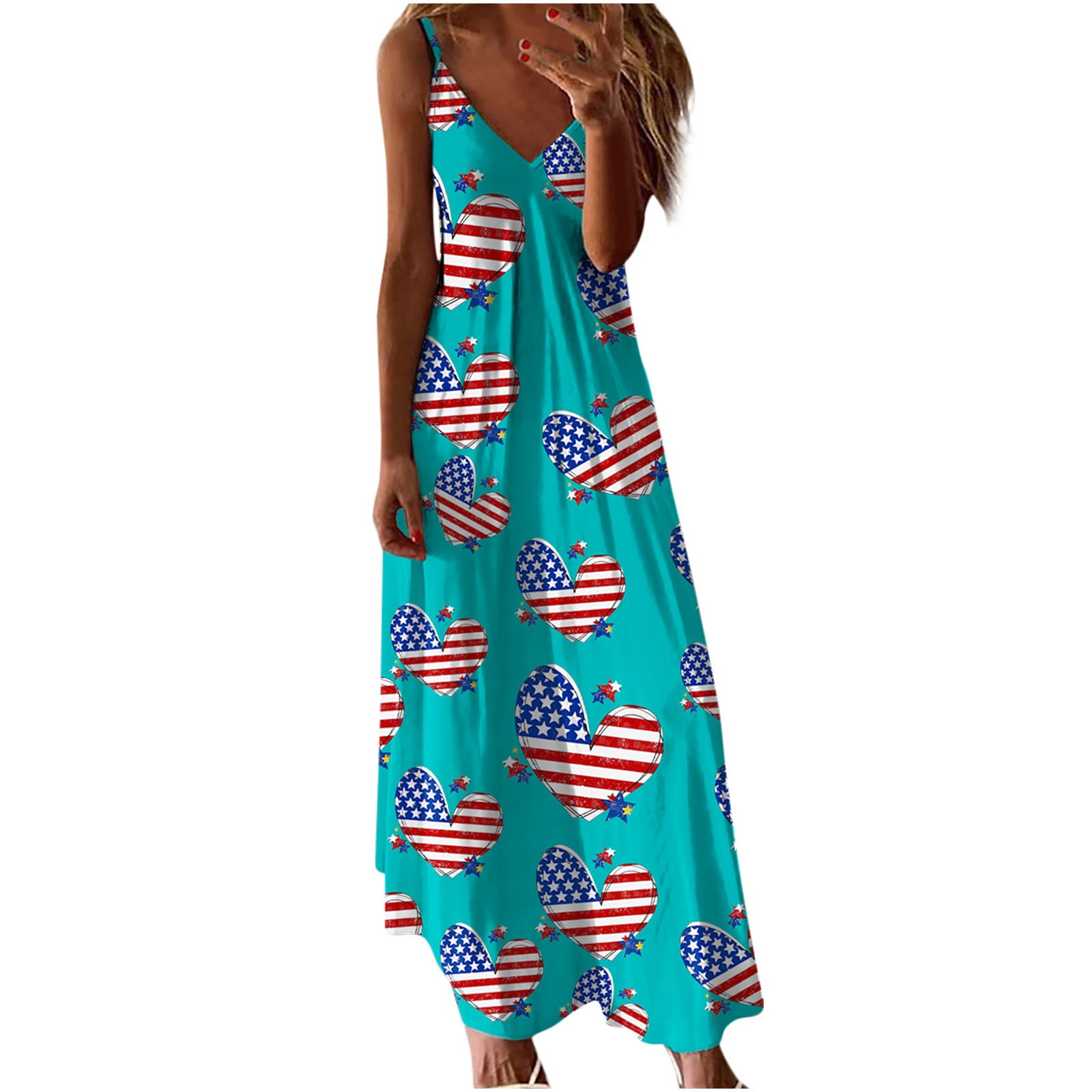 JZGPF Clean Women's American Flag Sundress Summer Boho Dress Independence Day Printed Long Dresses 4Th of July Patriotic Maxi Dress Spaghetti Strap JZGPF Clean Women's American Flag Sundress Summer Boho Dress Independence Day Printed Long Dresses 4Th of July Patriotic Maxi Dress Spaghetti Strap