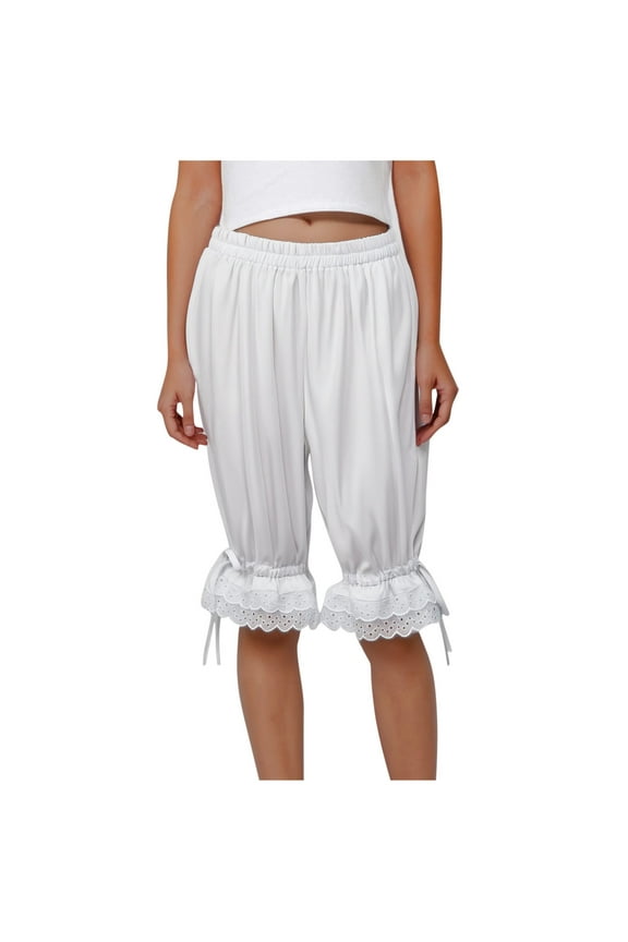Clean Womens Bloomer Shorts Lace Trim Bloomers Vintage Pettipants Victorian Steampunk Pantaloons Trendy Lounge Shorts Pull On Stretch Pant Fashion 2025