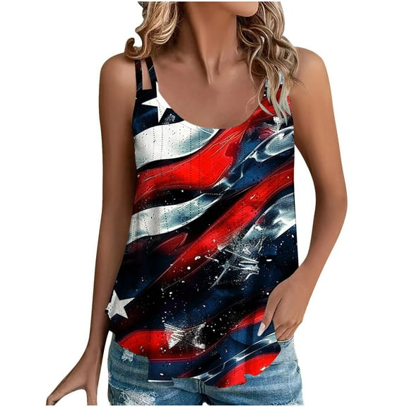 Clean Womens Independence Day T-Shirts 4Th of July Summer Tops Round Neck Tee Short Sleeve Shirts American Flag Printed Tunic Blouses Loose Flowy Tunics America Land of The Free Shirt