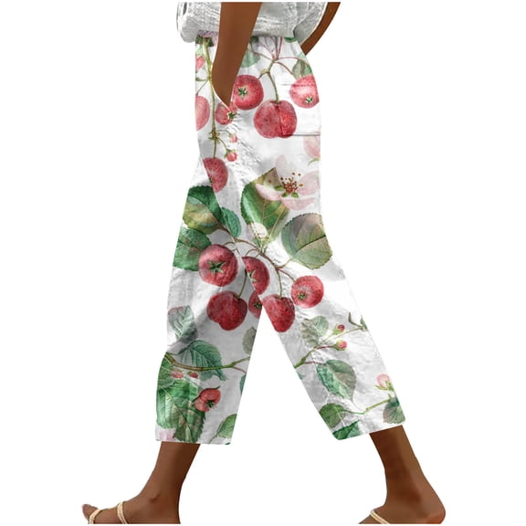 Clean Summer Womens Cotton Linen Pants High Waisted Boho Trousers Lace-Up Adjustable Sweatpants Plus Size Pure Classic Trouser Loose Casual Sweatpant Summer Beach Loose Trousers with Pockets