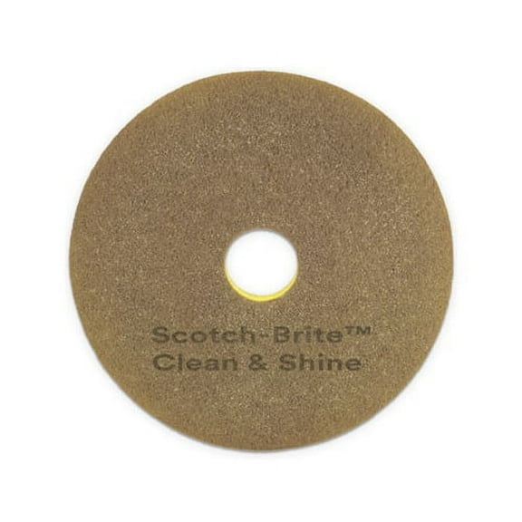 Clean and Shine Pad 20" Diameter, Yellow/Gold, 5/Carton