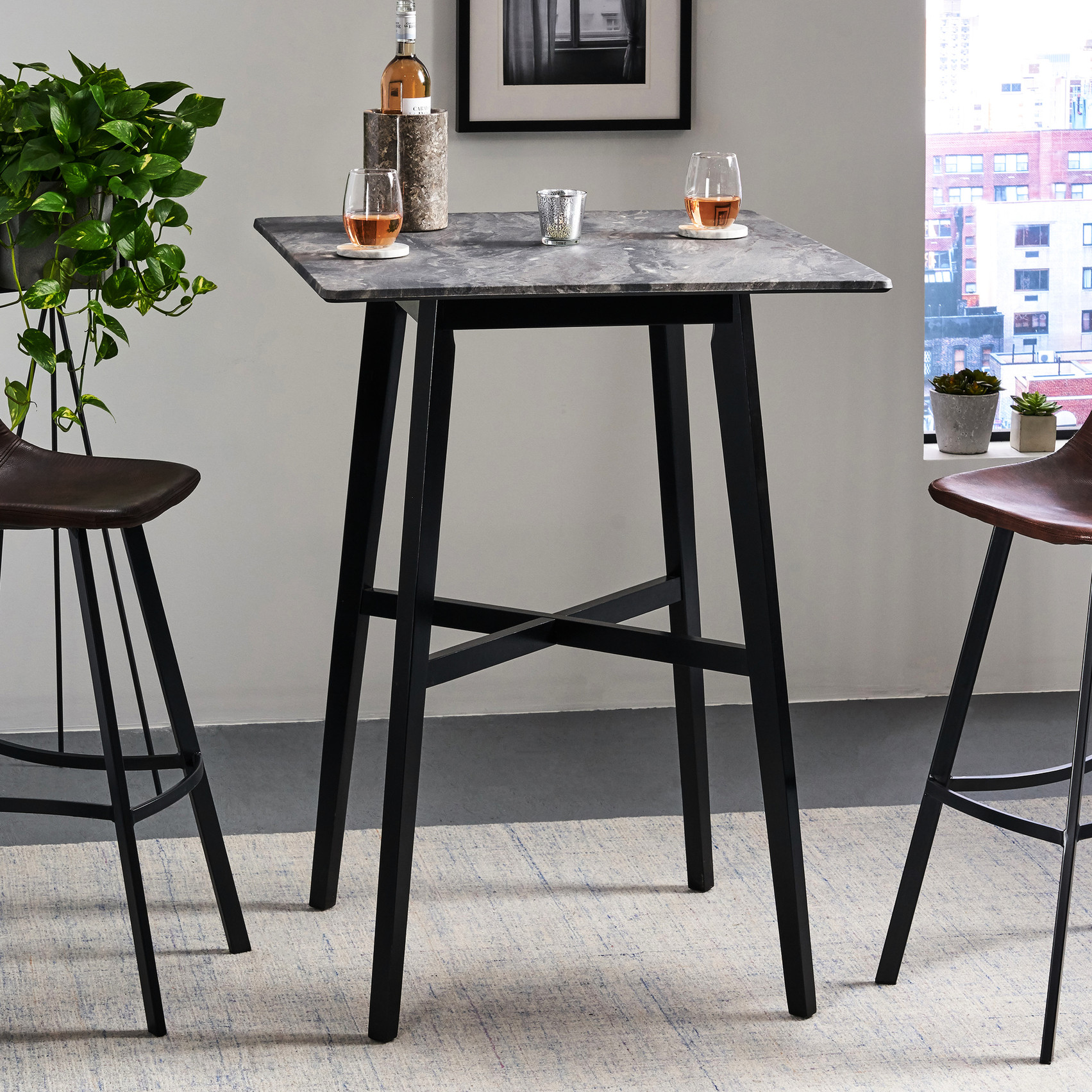 Clean - cut Lines and Chic Structure Bar Table / Blends Well in Small ...