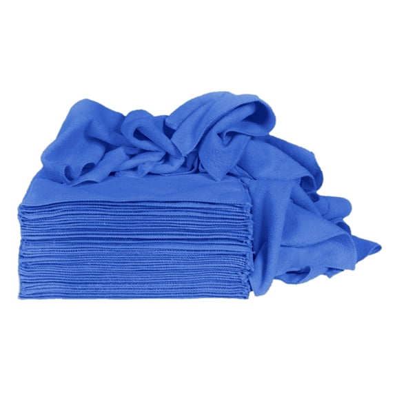 CleanAide 12 x 12 in. 300 GSM Microfiber Cleaning Towels – 50-pack Blue