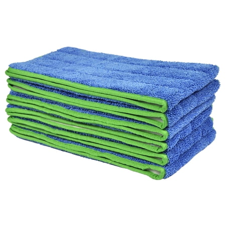 CleanAide® All Purpose Mega Microfiber Mop Pad 24 Inches Green 6 Pack