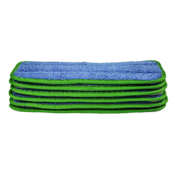 CleanAide® All Purpose Twist Yarn Microfiber Mop Pads 10 Inches Green 6 Pack