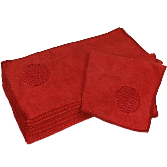 CleanAide® Microfiber Spot Cleaning Towel 16 X 16 in Red 12 Pack