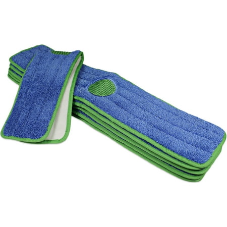 CleanAide® Spot Cleaning Twist Yarn Microfiber Mop Pad with Scrubber 18 Inches 6 Pack