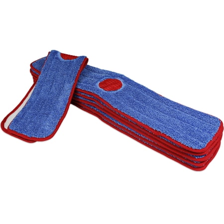 CleanAide® Spot Cleaning Twist Yarn Microfiber Mop Pad with Scrubber 18 Inches 6 Pack