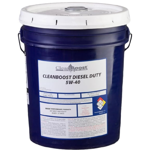 CleanBoost Diesel Duty 5w40 Synthetic Motor Oil, Heavy Duty Diesel Engine, 5 Gallon