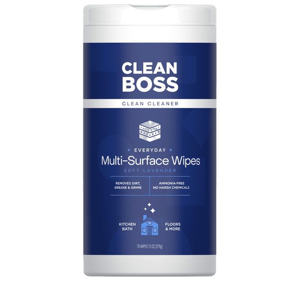 CleanBoss Heavy Duty Multi-Surface Everyday Foaming Wipes, Soft Lavender