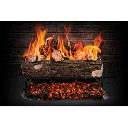 CleanBurn Mountain Oak 18" Vented Natural Gas Log Set. Complete with Match Lit Safety Pilot, Fireplace Grate, Burner Pan, and Gas Connection Kit.