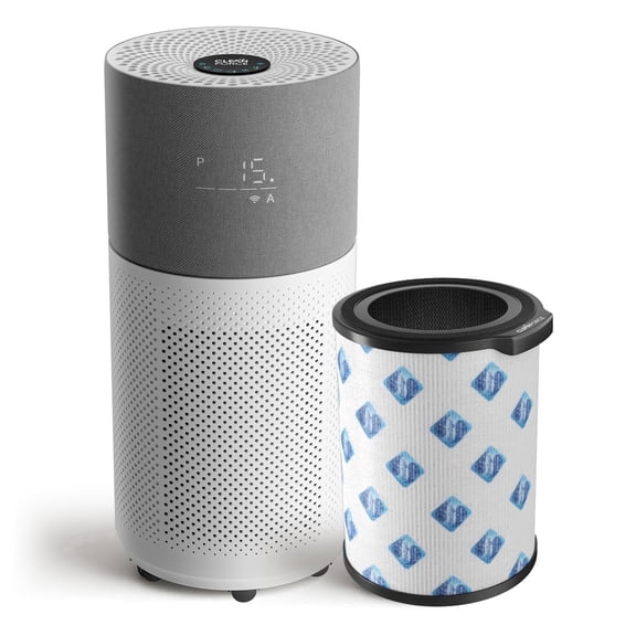CleanForce HEPA Air Purifier with Extra Filter Set â Get Extended Protection, Covers up to 2250 sq ft, Quiet, Alexa & Voice Control, Rainbow Gray