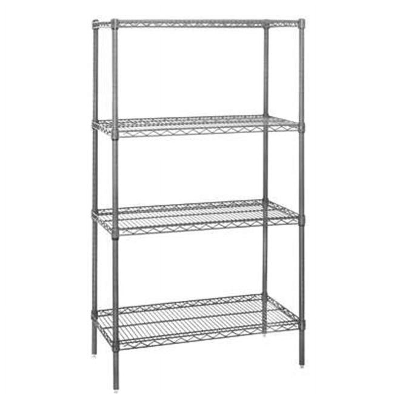 CleanItSupply Wire Shelving Add-On Unit, 4 Shelf, 60" x 18" x 54", Chrome, 1/EA (WS601854) - image 1 of 1
