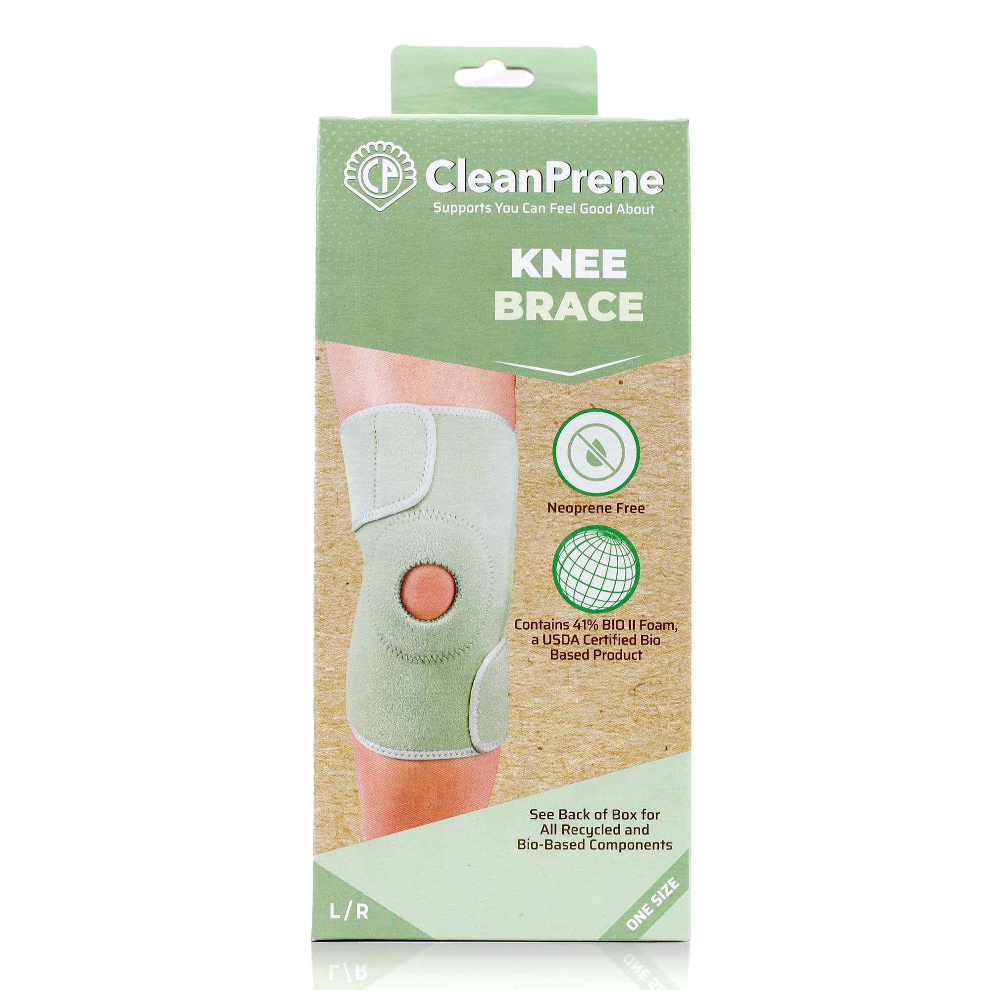 CleanPrene Knee Brace Sustainable Biobased Support One Size, 1 Ea