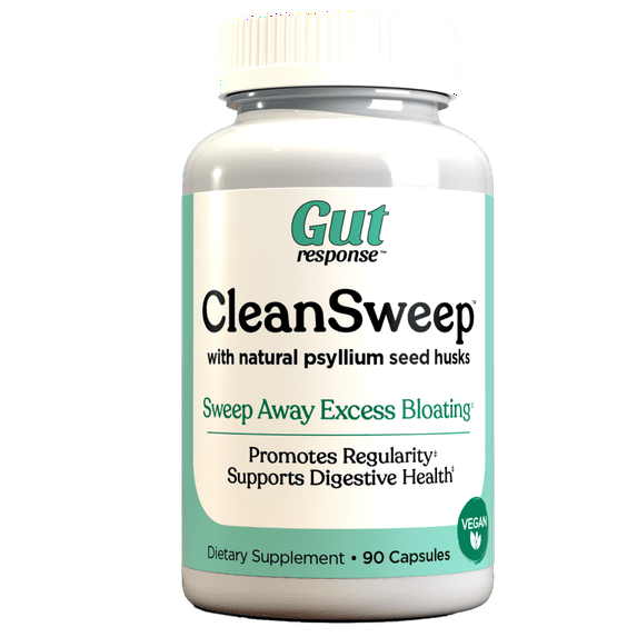 CleanSweep Digestive Health Capsules - Natural Psyllium Fiber, Promotes Regularity, 90 Capsules