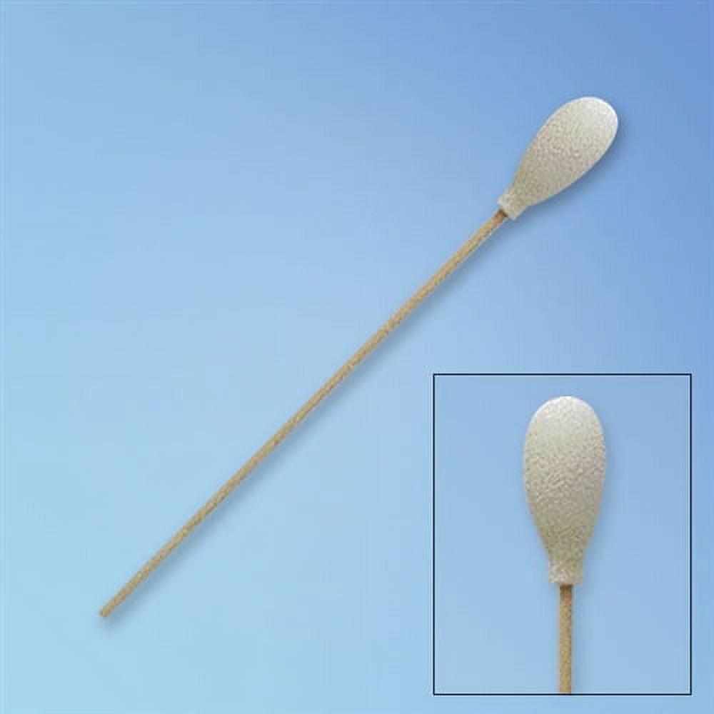 CleanTex Foam Covered Cotton Swab, 6", Wood Shaft, 100/bag