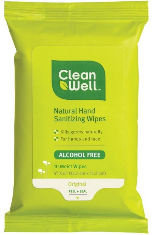 CleanWell All Natural Hand Sanitizing Wipes