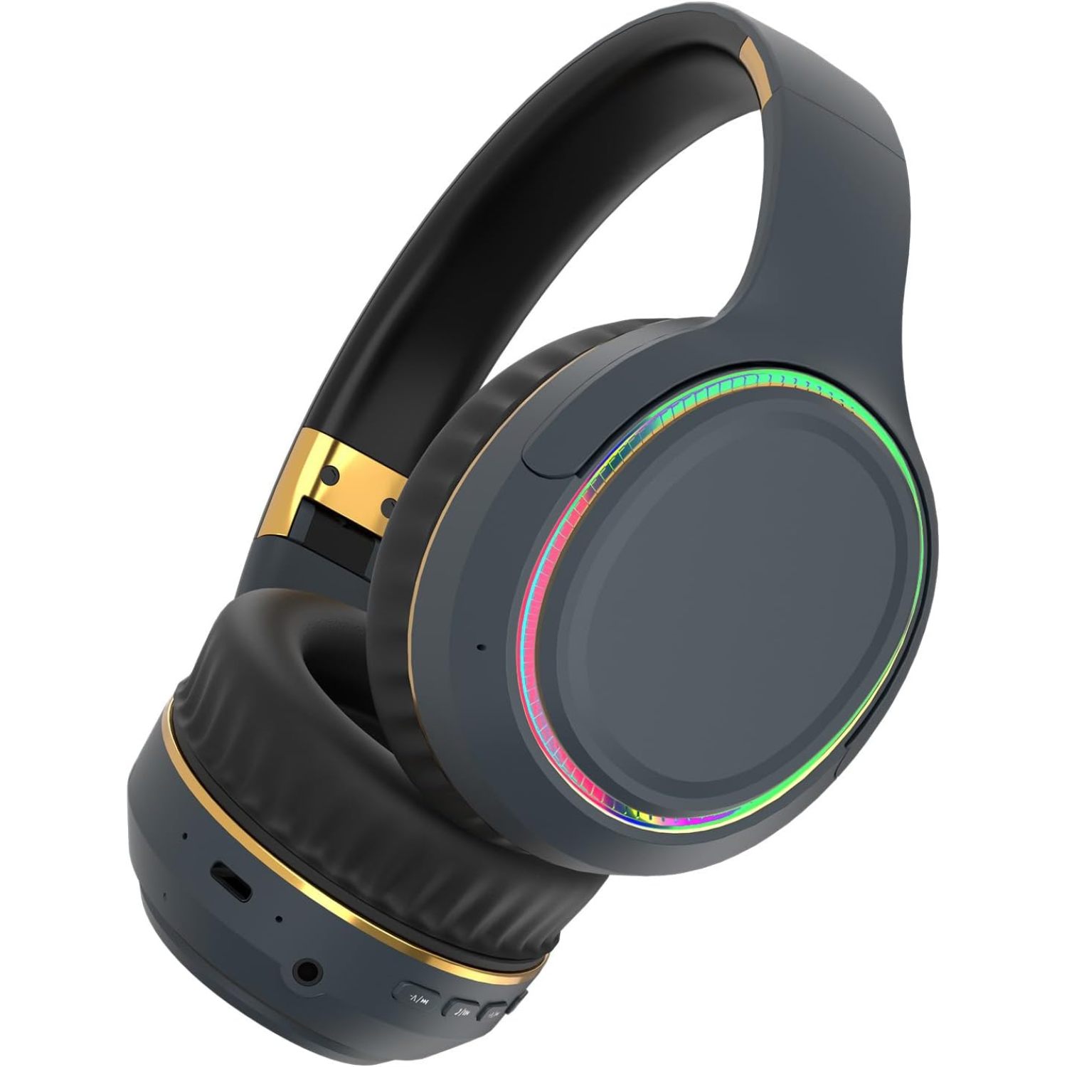 CleanX Bluetooth Headphones with RGB Lights, Foldable Wireless OverEar