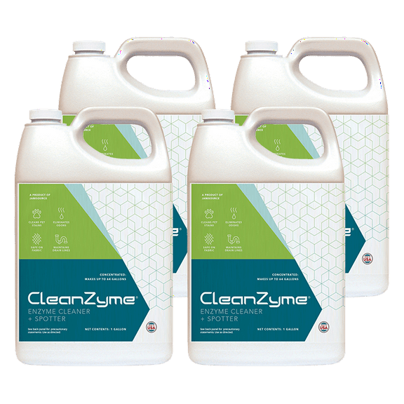 CleanZyme Stain & Odor Remover, Liquid Enzyme Cleaner, 4 Gallon Case