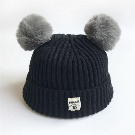 Cleance Sale!Kids Hat Autumn Kids Girls Boys Cap Cute Ear Cotton Ball Kids Knitted Beanies Hat