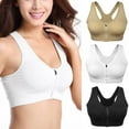 thumbnail image 1 of Cleance Sale!Women Zip Front Closure Sports Bra Medium Impact Push Up Wirefree Yoga Bras Racerback Workout Gym Bra Top, 1 of 6