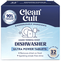 Cleancult Dishwasher Pods, Nature-Inspired Ingredients, Lemon Verbena, 32 Count