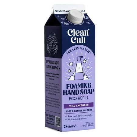 Cleancult Foaming Hand Soap Refills, Nature-Inspired Ingredients, Lavender Scent, 32 Fluid oz