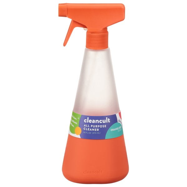 Cleancult Glass Spray Bottle, 16 oz, Shatter Resistant, Refillable Container, Non Slip Grip, Empty, For Cleaners, Essential Oils, & Natural Home Cleaning