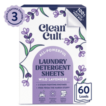 Cleancult Laundry Detergent Sheets, Wild Lavender Scent, 60 Count