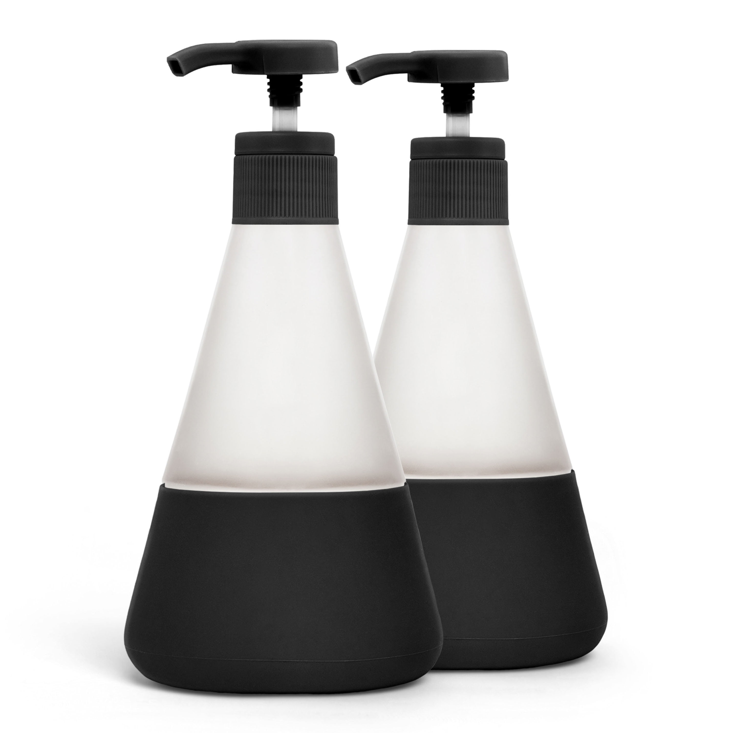 Cleancult Liquid Hand Soap Glass Dispenser, Shatter Resistant, Matte Black, 2 Pack, 12 oz