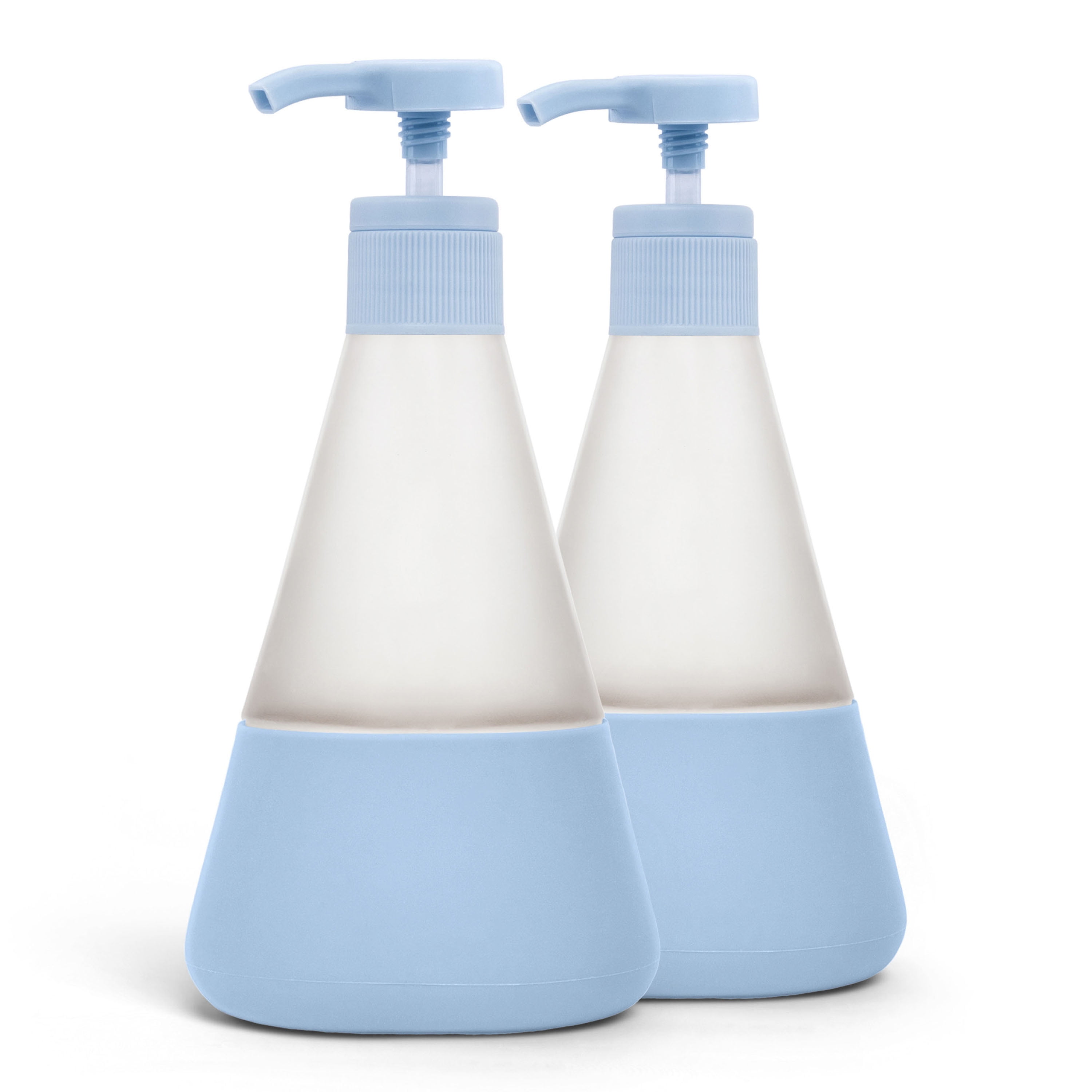 Cleancult Liquid Hand Soap Glass Dispenser, Shatter Resistant, Periwinkle Blue, 2 Pack, 12 oz