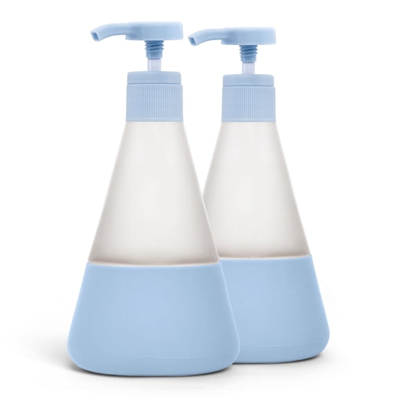 Cleancult Liquid Hand Soap Glass Dispenser, Shatter Resistant, Periwinkle Blue, 2 Pack, 12 oz