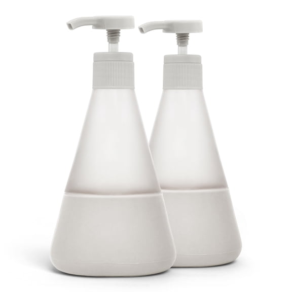 Cleancult Liquid Hand Soap Glass Dispenser, Shatter Resistant, Stone Gray, 2 Pack, 12 oz