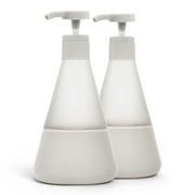 Cleancult Liquid Hand Soap Glass Dispenser, Shatter Resistant, Stone Gray, 2 Pack, 12 oz