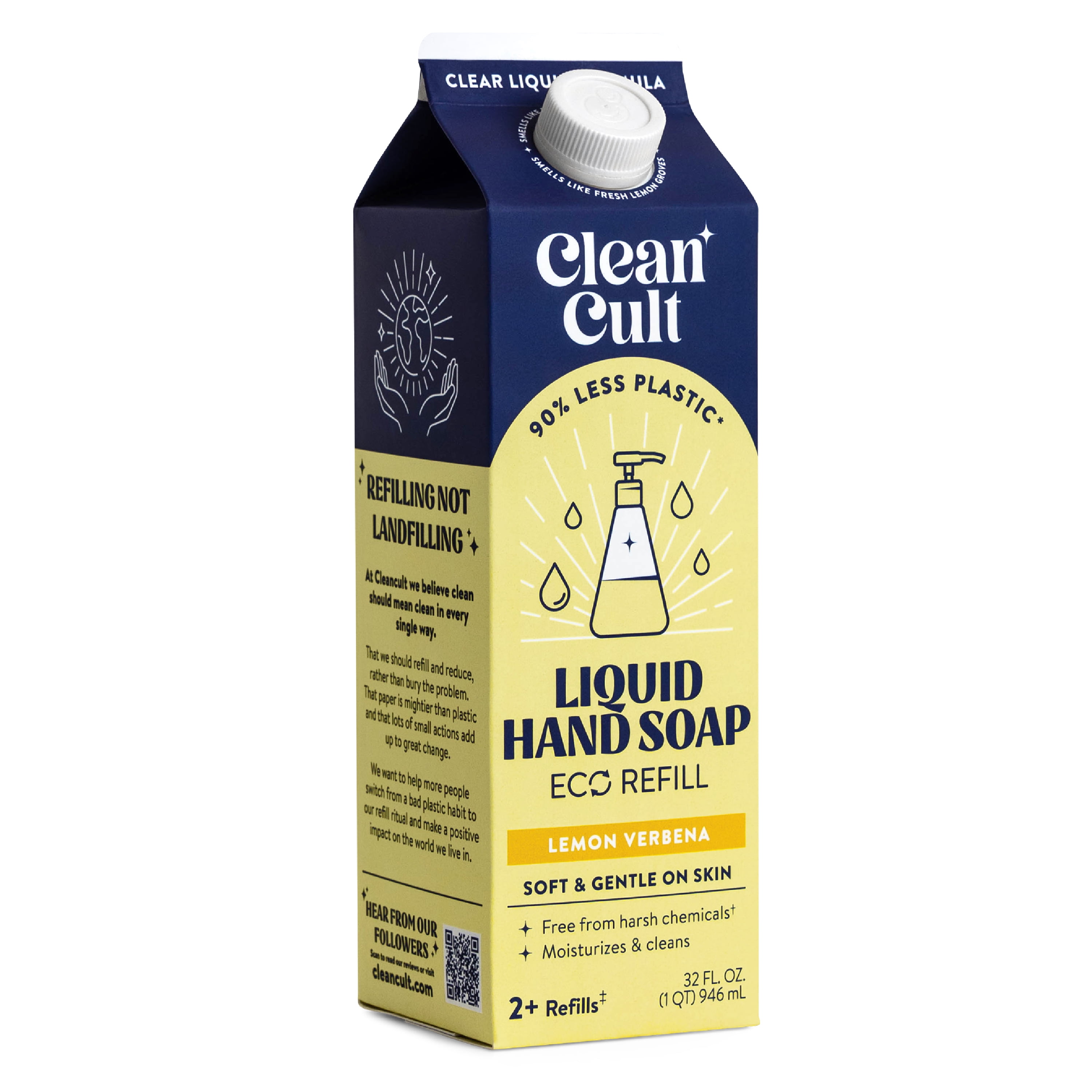 Cleancult 32 fl oz Liquid Hand Soap Refill, NonToxic, Chemical Free