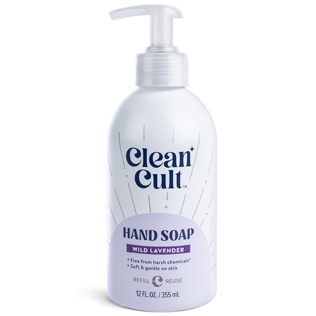 Cleancult Liquid Hand Soap, Refillable Aluminum Bottle, Lavender 12 fl