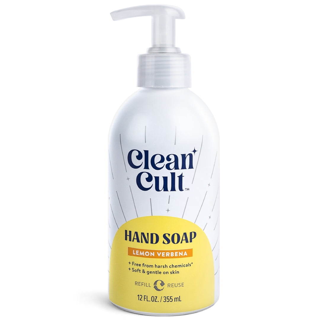 Cleancult Liquid Hand Soap, Refillable Aluminum Bottle, Lemon Verbena