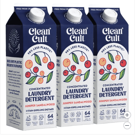 Cleancult Liquid Laundry Detergent, Juniper Sandalwood, 192 Loads, 96 fl oz